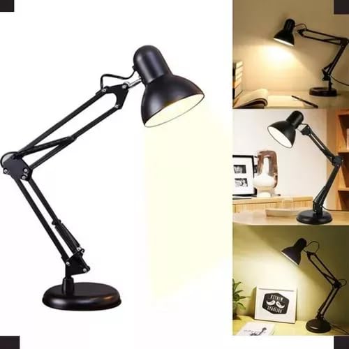 Luminária Articulada De Mesa Abajur Modelo Pixar Com Base E Garra (PRETO)