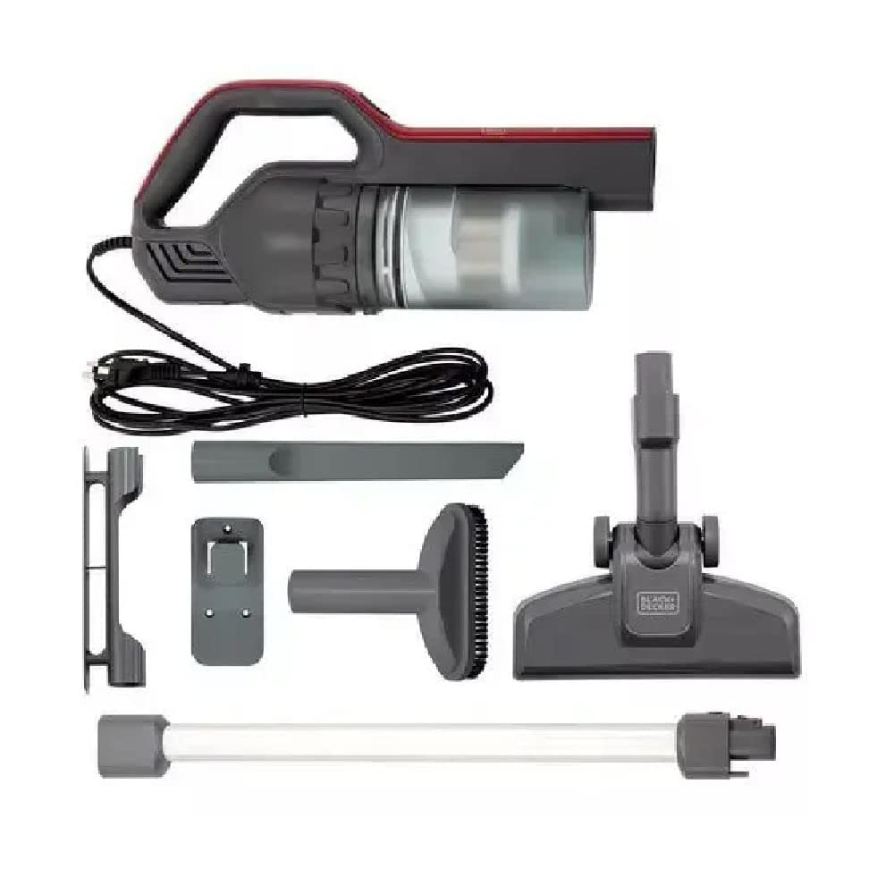 BLACK+DECKER Aspirador de Pó Vertical 2 em 1, Aspirador Ciclônico de Longo Alcance, Acompanha Bocais para Cantos e com Escovas, Modelo AVT12, 220V