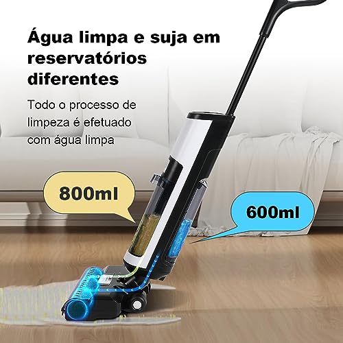 Aspirador Vertical de Pó Liectroux i7 Pro Sem Fio 3 em 1 Aspira Passa Pano Autolimpante Para Sólidos e Líquidos Pelos de Pet Cachorro Gato Potente Com Filtro HEPA Bivolt