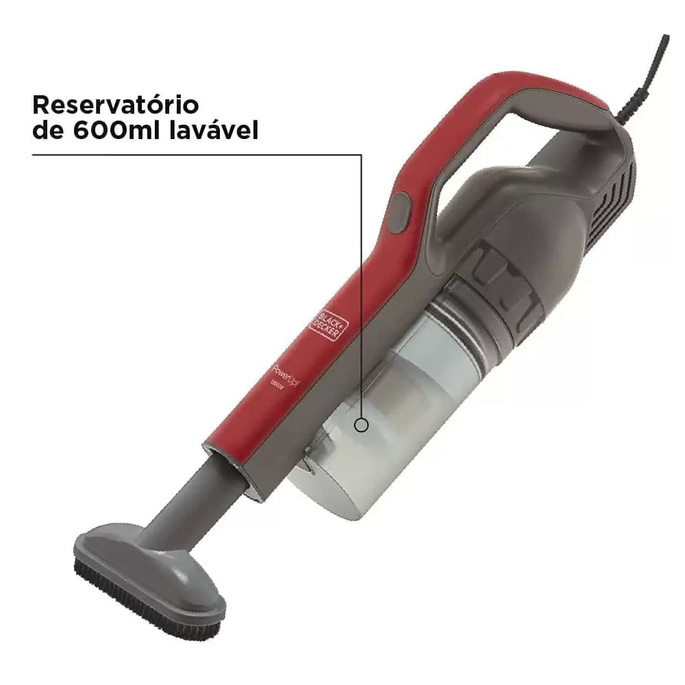 BLACK+DECKER Aspirador de Pó Vertical 2 em 1, Aspirador Ciclônico de Longo Alcance, Acompanha Bocais para Cantos e com Escovas, Modelo AVT12, 220V