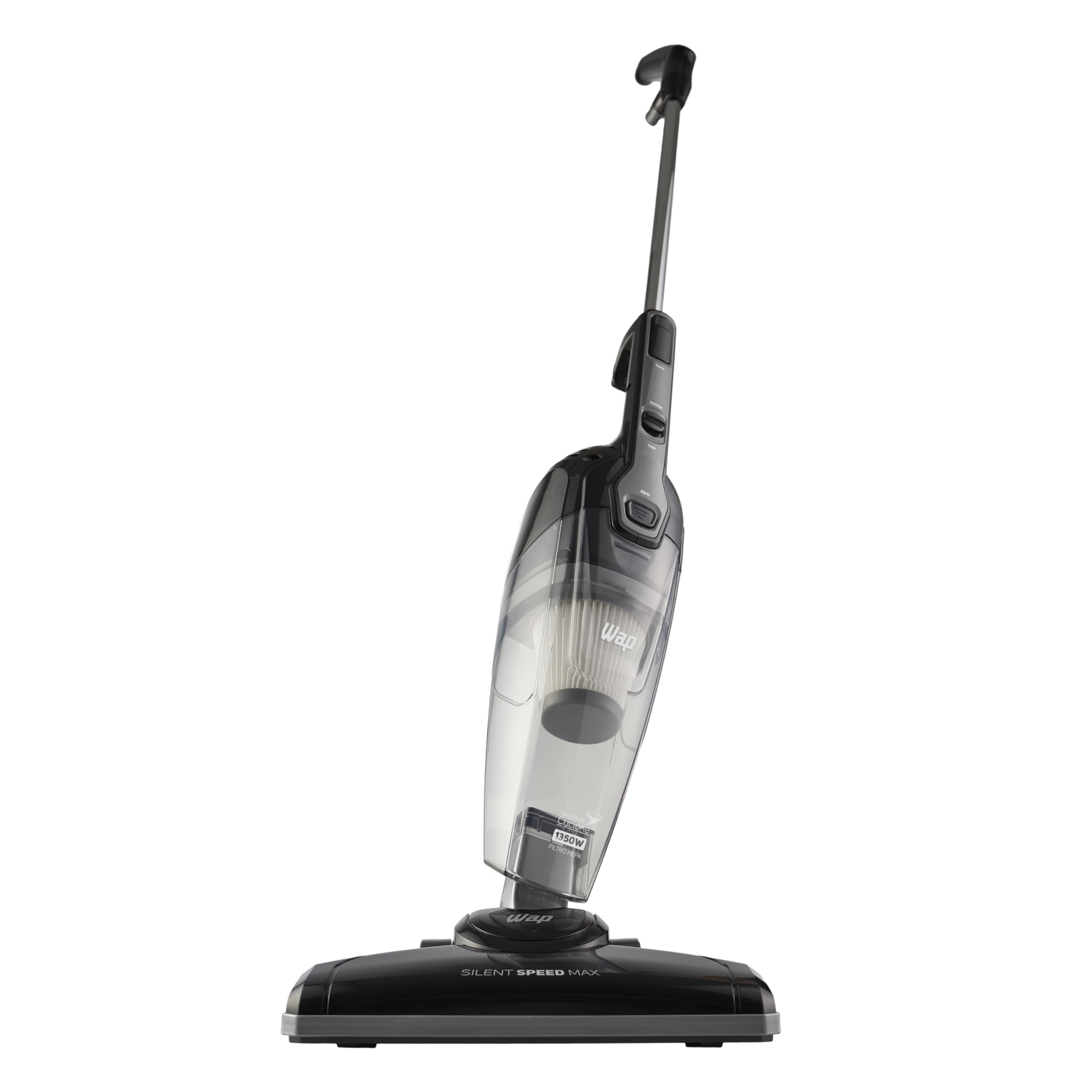 WAP Aspirador de Pó Vertical SILENT SPEED MAX 3 em 1, Compacto, 1 Litro, com Extensor Removível, 85mbar 1350W 127V