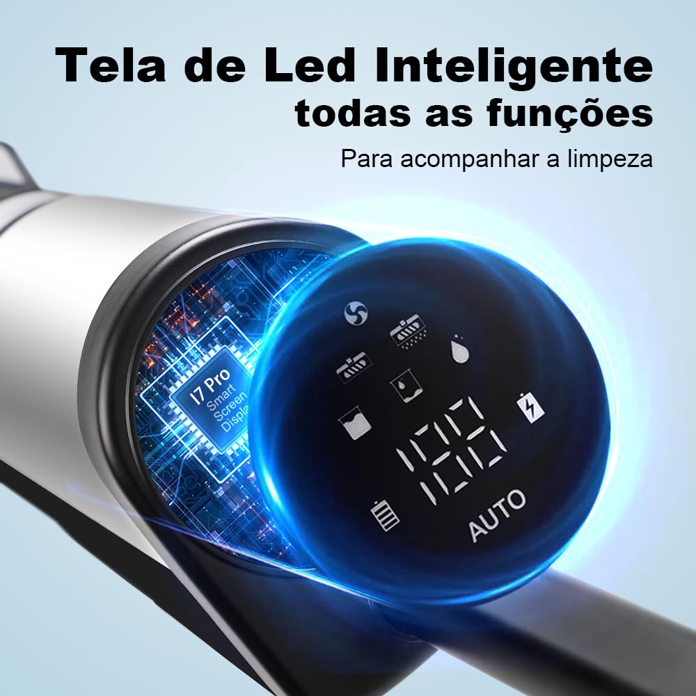 Aspirador Vertical de Pó Liectroux i7 Pro Sem Fio 3 em 1 Aspira Passa Pano Autolimpante Para Sólidos e Líquidos Pelos de Pet Cachorro Gato Potente Com Filtro HEPA Bivolt