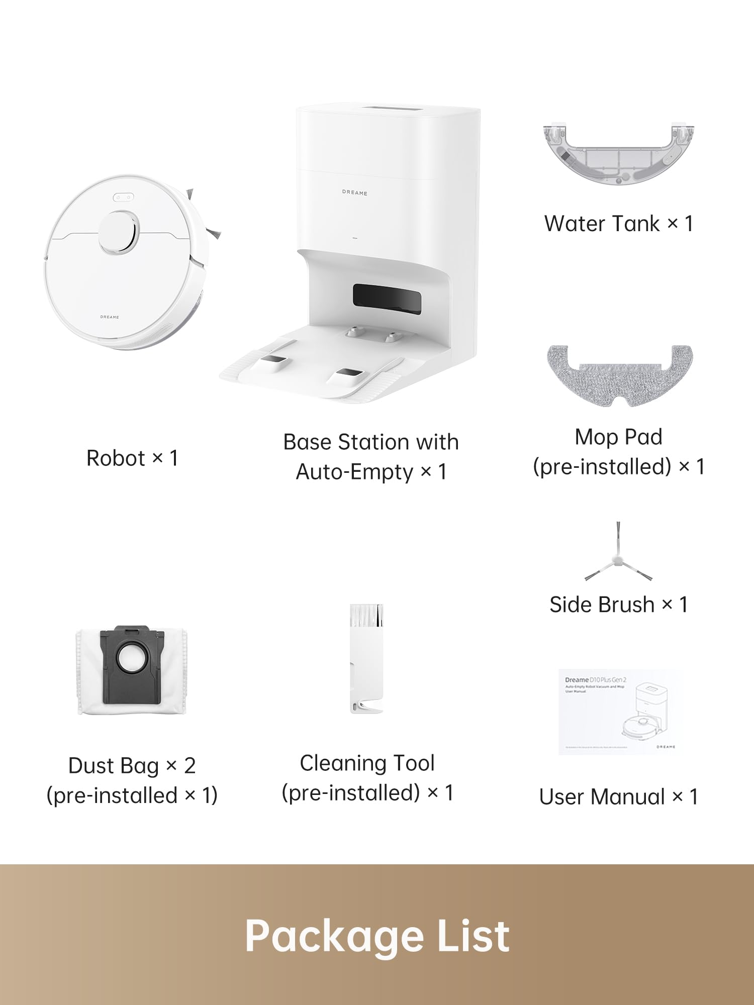 DREAME D9 Max Gen 2 Robô Aspirador de Pó e Passa Pano, 6000Pa, Para Pisos e Pelos de Pets, 285 Min Autonomia, Navegação LDS 360°,Mapeamento Multinível, App/Voz(Alexa/Google), Bivolt