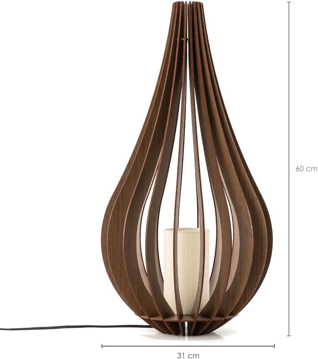 Abajur De Chão Adhara 60 Cm Madeira MDF Rústico Para Sala