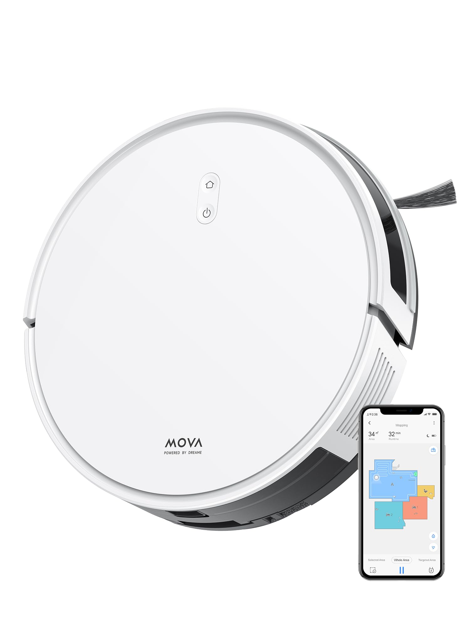 DREAME D9 Max Gen 2 Robô Aspirador de Pó e Passa Pano, 6000Pa, Para Pisos e Pelos de Pets, 285 Min Autonomia, Navegação LDS 360°,Mapeamento Multinível, App/Voz(Alexa/Google), Bivolt