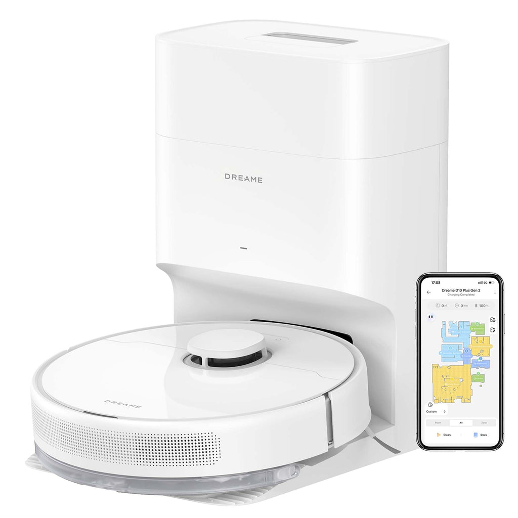 DREAME D9 Max Gen 2 Robô Aspirador de Pó e Passa Pano, 6000Pa, Para Pisos e Pelos de Pets, 285 Min Autonomia, Navegação LDS 360°,Mapeamento Multinível, App/Voz(Alexa/Google), Bivolt