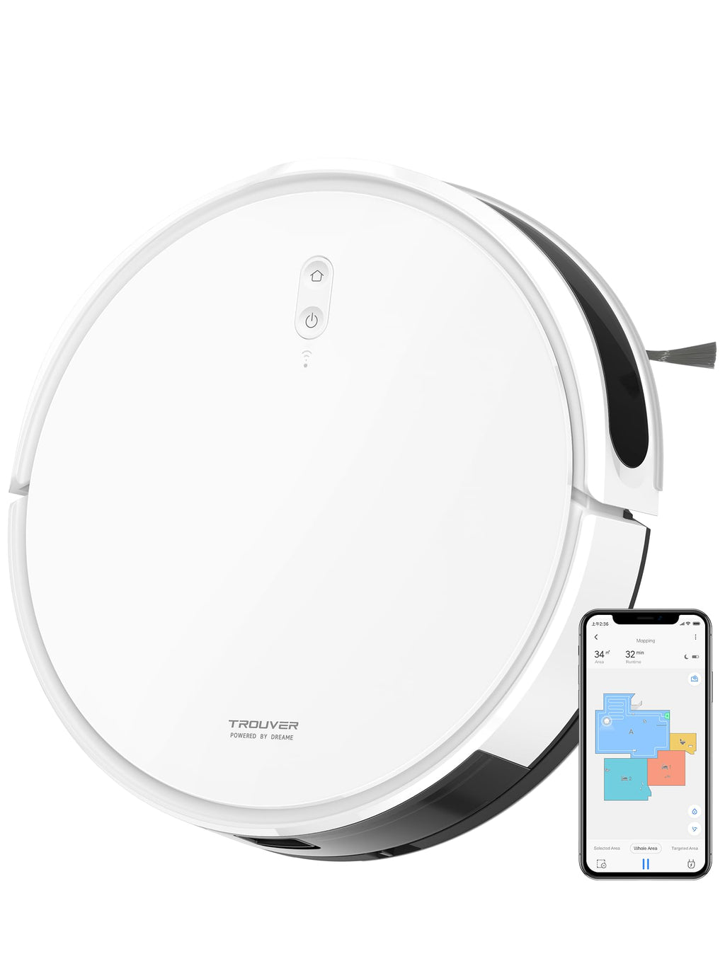 DREAME D9 Max Gen 2 Robô Aspirador de Pó e Passa Pano, 6000Pa, Para Pisos e Pelos de Pets, 285 Min Autonomia, Navegação LDS 360°,Mapeamento Multinível, App/Voz(Alexa/Google), Bivolt