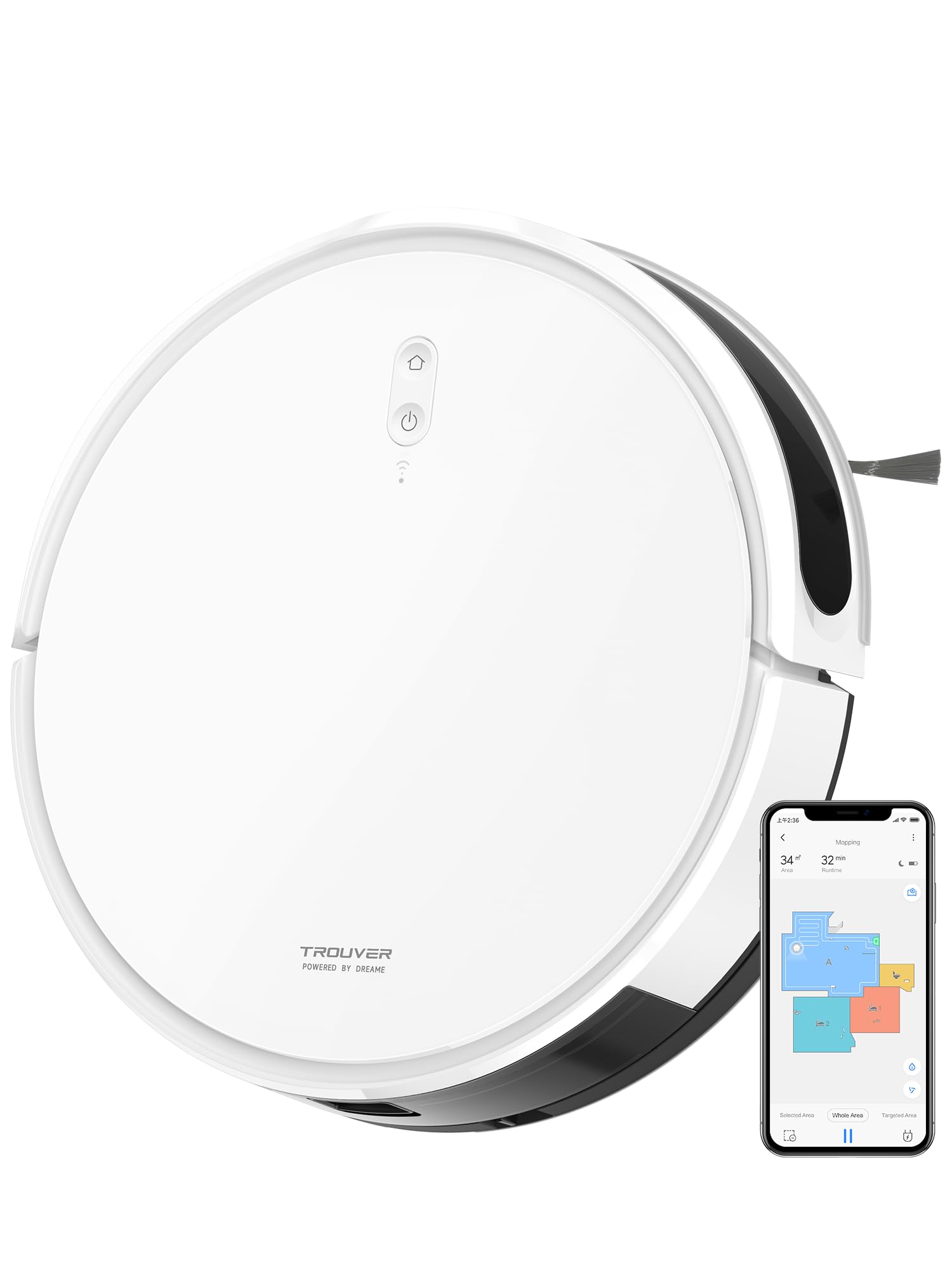 DREAME D9 Max Gen 2 Robô Aspirador de Pó e Passa Pano, 6000Pa, Para Pisos e Pelos de Pets, 285 Min Autonomia, Navegação LDS 360°,Mapeamento Multinível, App/Voz(Alexa/Google), Bivolt