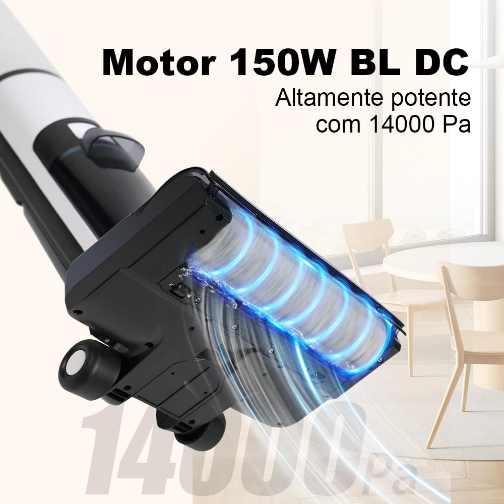 Aspirador Vertical de Pó Liectroux i7 Pro Sem Fio 3 em 1 Aspira Passa Pano Autolimpante Para Sólidos e Líquidos Pelos de Pet Cachorro Gato Potente Com Filtro HEPA Bivolt