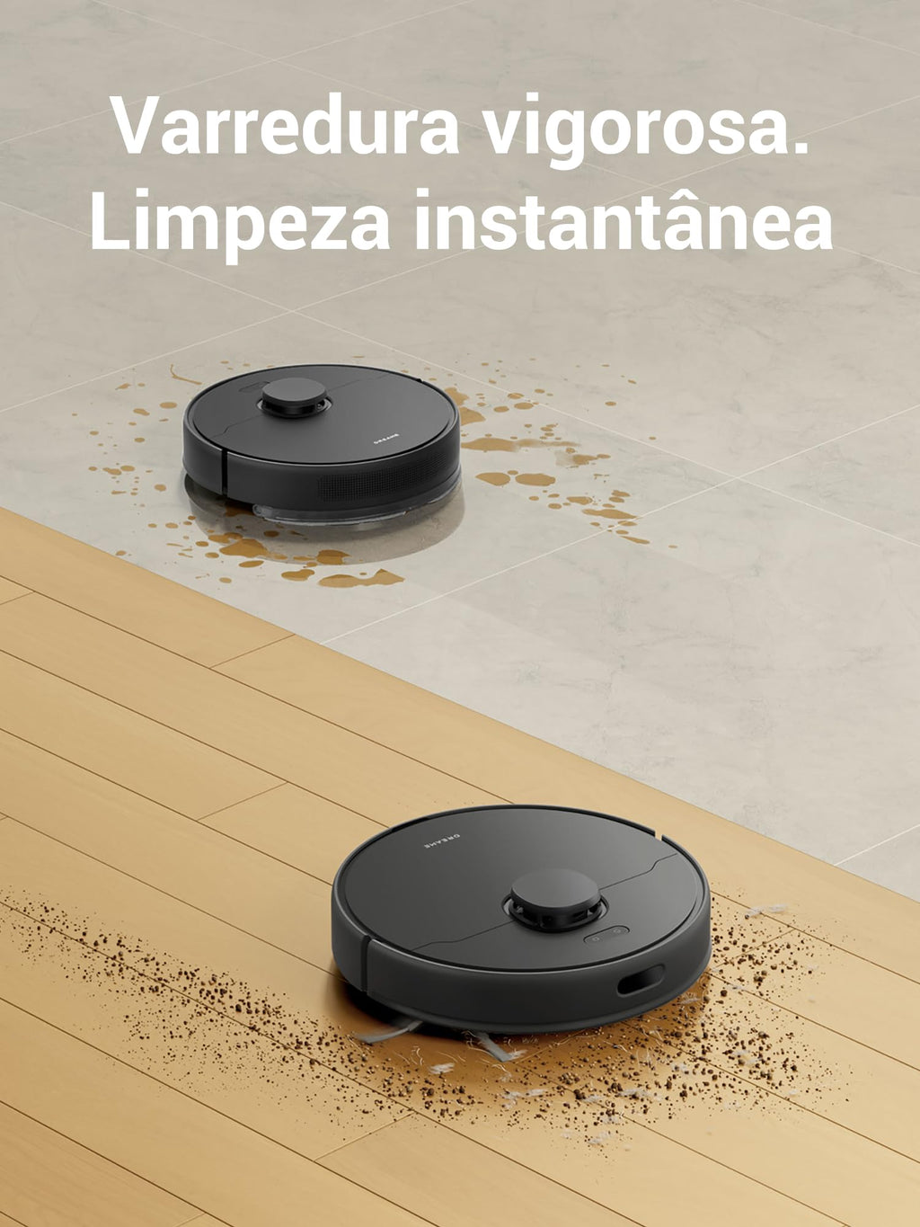 DREAME D9 Max Gen 2 Robô Aspirador de Pó e Passa Pano, 6000Pa, Para Pisos e Pelos de Pets, 285 Min Autonomia, Navegação LDS 360°,Mapeamento Multinível, App/Voz(Alexa/Google), Bivolt