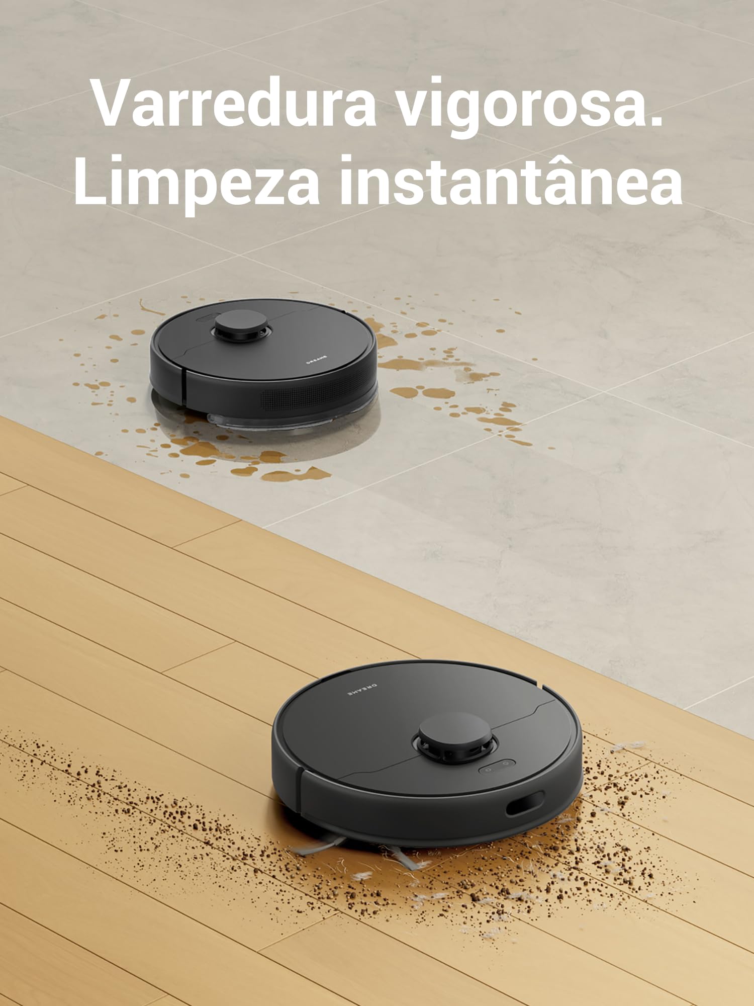 DREAME D9 Max Gen 2 Robô Aspirador de Pó e Passa Pano, 6000Pa, Para Pisos e Pelos de Pets, 285 Min Autonomia, Navegação LDS 360°,Mapeamento Multinível, App/Voz(Alexa/Google), Bivolt