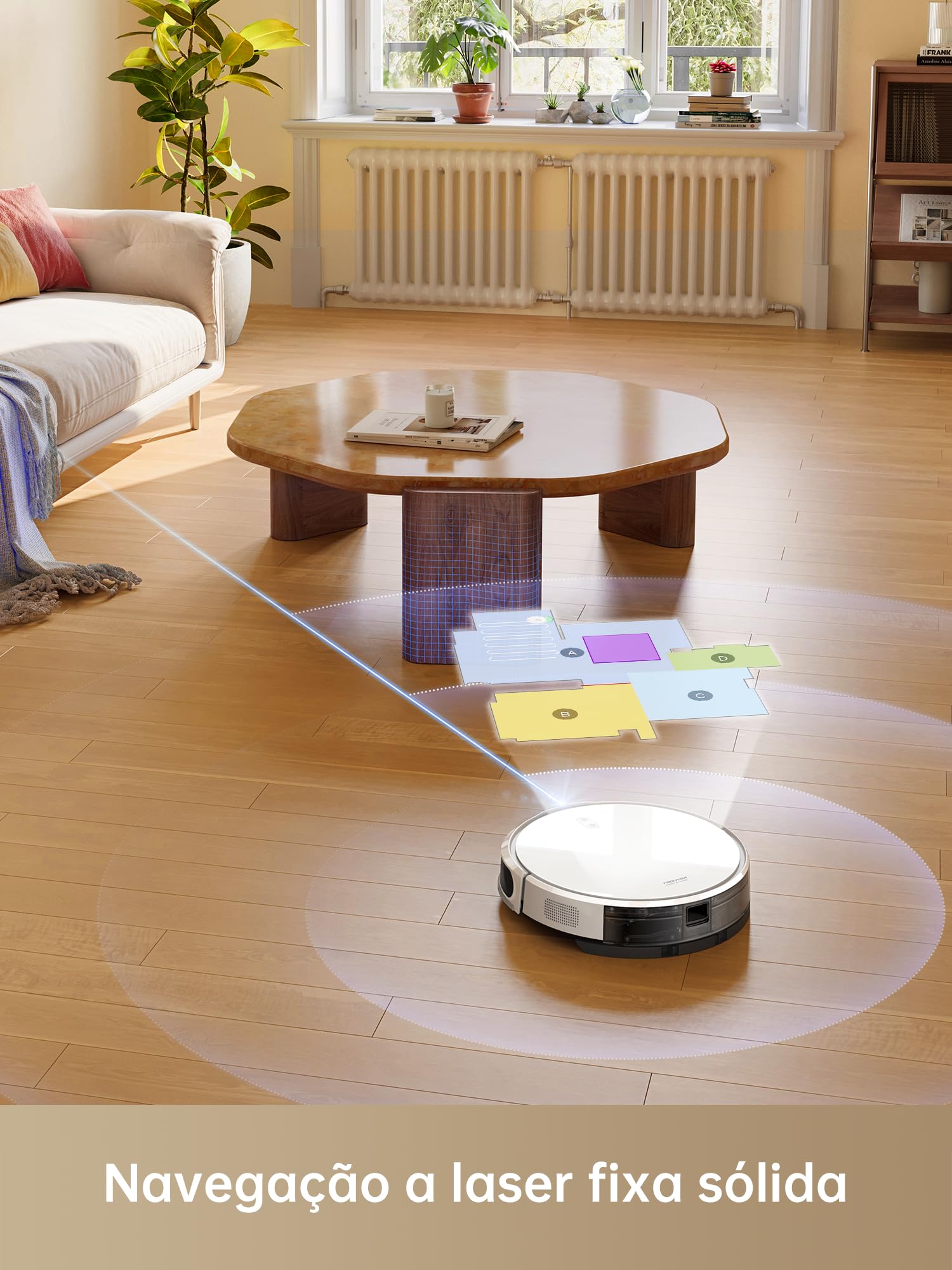 DREAME D9 Max Gen 2 Robô Aspirador de Pó e Passa Pano, 6000Pa, Para Pisos e Pelos de Pets, 285 Min Autonomia, Navegação LDS 360°,Mapeamento Multinível, App/Voz(Alexa/Google), Bivolt