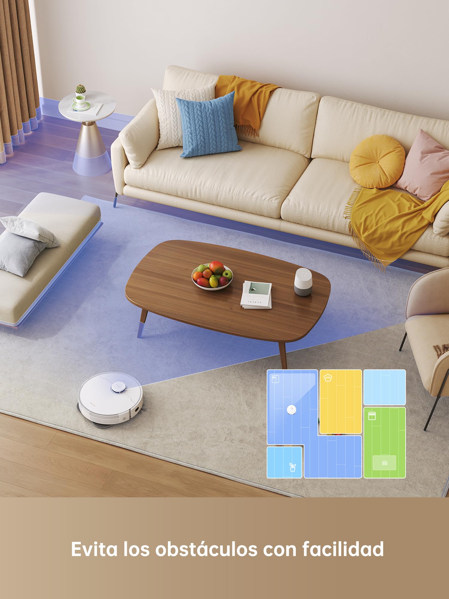 DREAME D9 Max Gen 2 Robô Aspirador de Pó e Passa Pano, 6000Pa, Para Pisos e Pelos de Pets, 285 Min Autonomia, Navegação LDS 360°,Mapeamento Multinível, App/Voz(Alexa/Google), Bivolt