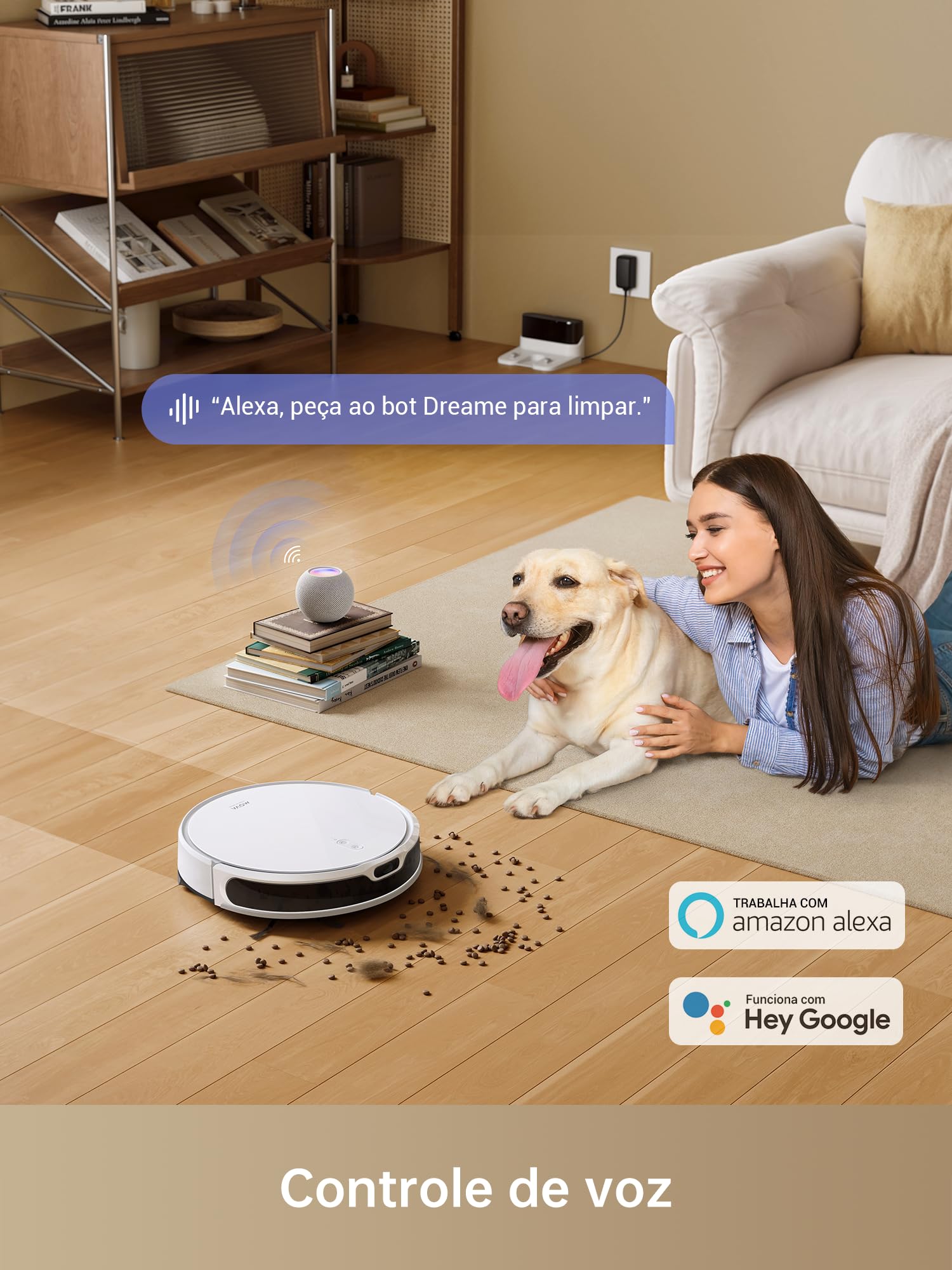 DREAME D9 Max Gen 2 Robô Aspirador de Pó e Passa Pano, 6000Pa, Para Pisos e Pelos de Pets, 285 Min Autonomia, Navegação LDS 360°,Mapeamento Multinível, App/Voz(Alexa/Google), Bivolt