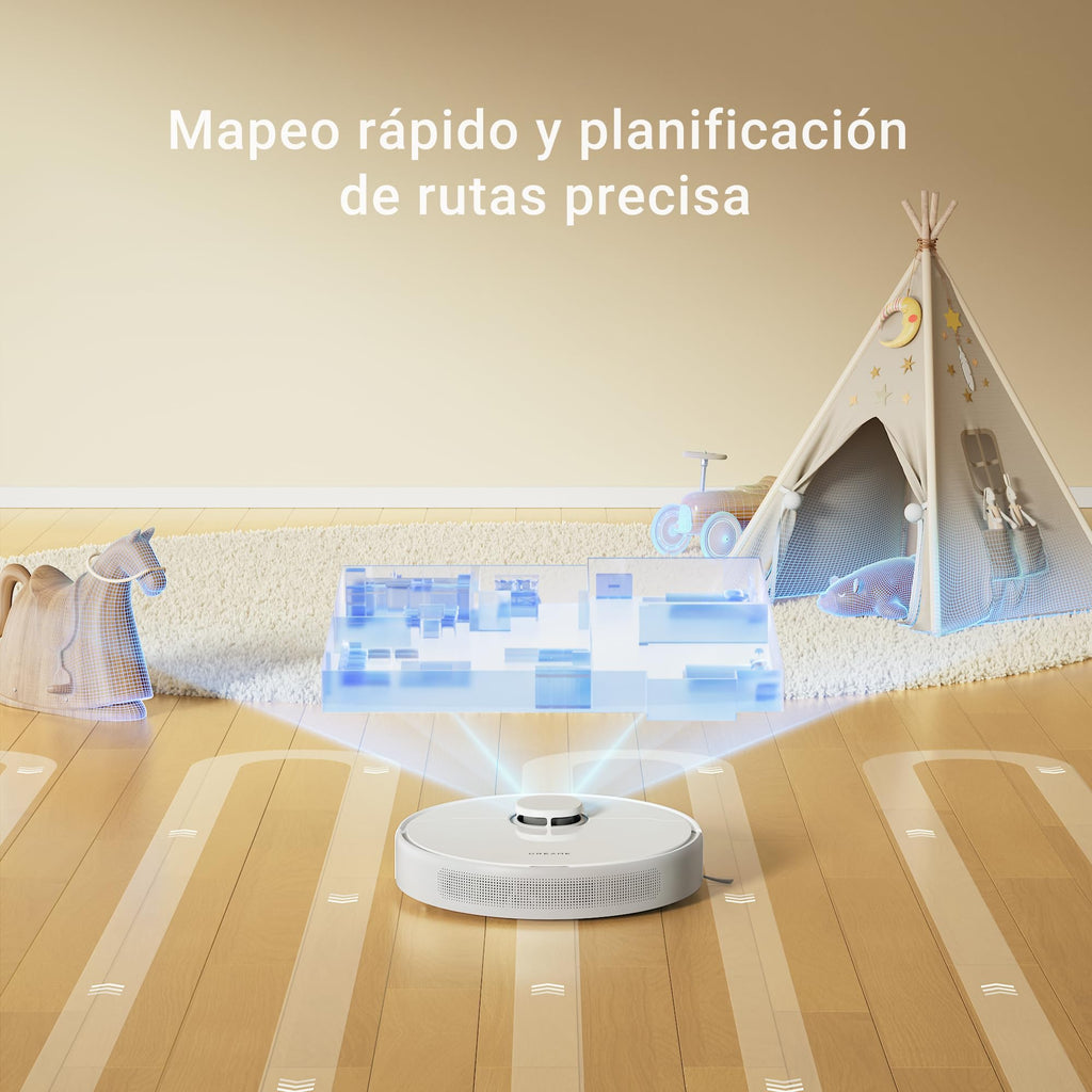 DREAME D9 Max Gen 2 Robô Aspirador de Pó e Passa Pano, 6000Pa, Para Pisos e Pelos de Pets, 285 Min Autonomia, Navegação LDS 360°,Mapeamento Multinível, App/Voz(Alexa/Google), Bivolt
