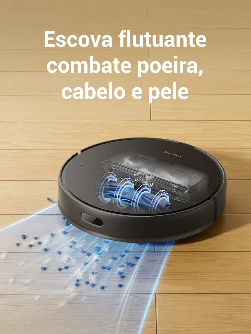 DREAME D9 Max Gen 2 Robô Aspirador de Pó e Passa Pano, 6000Pa, Para Pisos e Pelos de Pets, 285 Min Autonomia, Navegação LDS 360°,Mapeamento Multinível, App/Voz(Alexa/Google), Bivolt