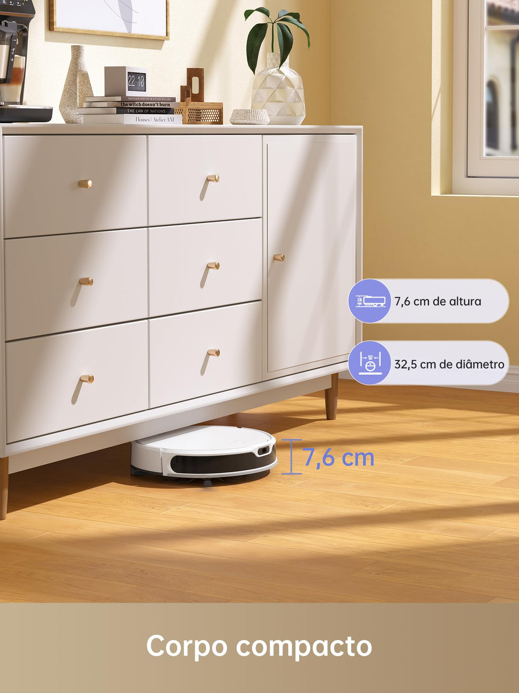 DREAME D9 Max Gen 2 Robô Aspirador de Pó e Passa Pano, 6000Pa, Para Pisos e Pelos de Pets, 285 Min Autonomia, Navegação LDS 360°,Mapeamento Multinível, App/Voz(Alexa/Google), Bivolt