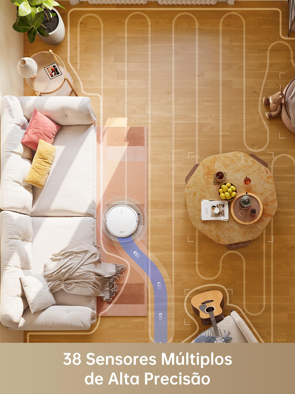 DREAME D9 Max Gen 2 Robô Aspirador de Pó e Passa Pano, 6000Pa, Para Pisos e Pelos de Pets, 285 Min Autonomia, Navegação LDS 360°,Mapeamento Multinível, App/Voz(Alexa/Google), Bivolt