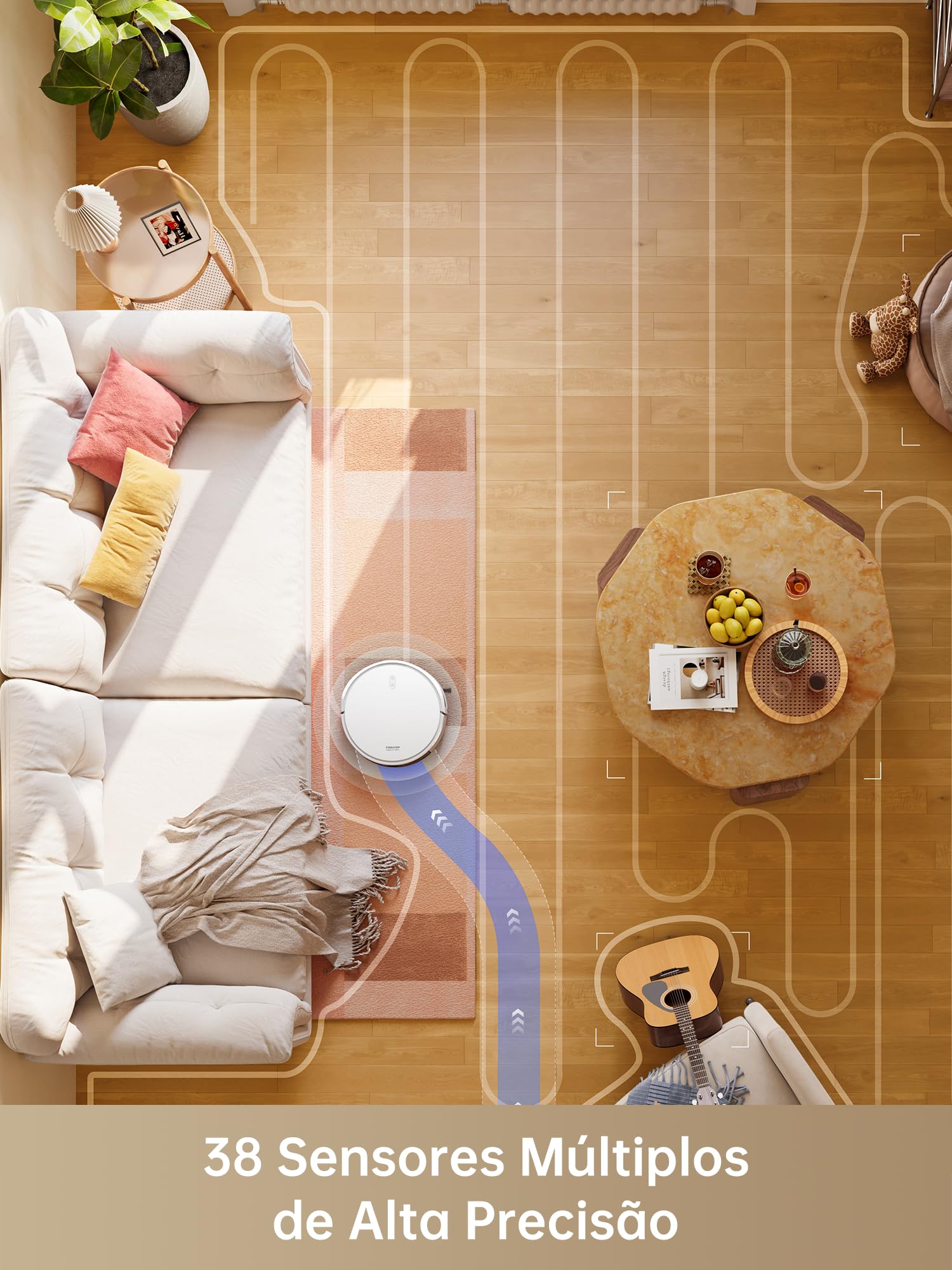 DREAME D9 Max Gen 2 Robô Aspirador de Pó e Passa Pano, 6000Pa, Para Pisos e Pelos de Pets, 285 Min Autonomia, Navegação LDS 360°,Mapeamento Multinível, App/Voz(Alexa/Google), Bivolt